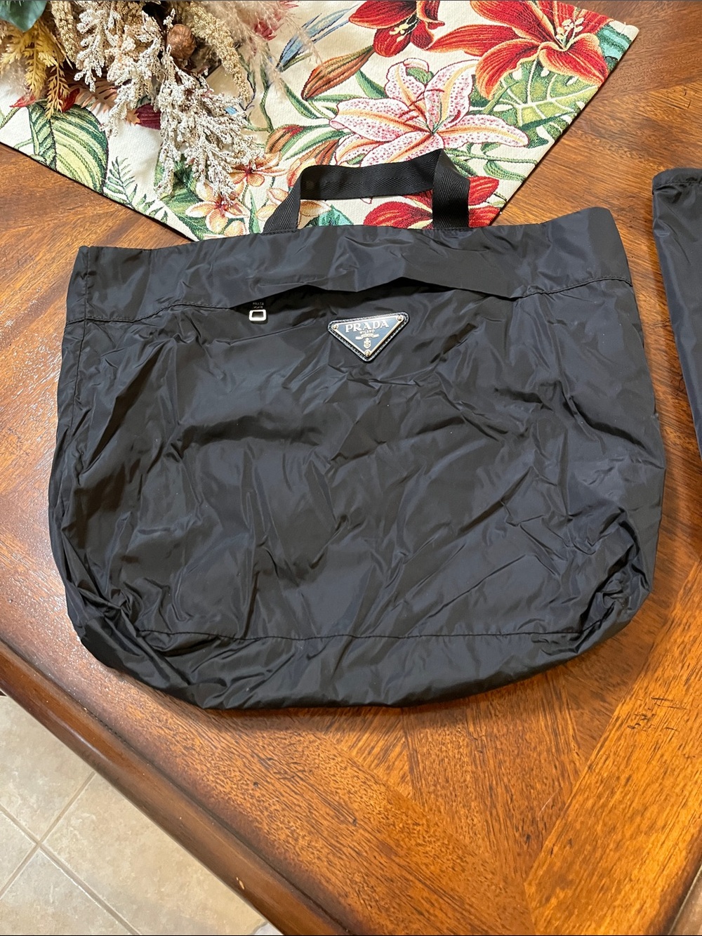 Prada Black Nylon Everyday Tote with Logo Triangle